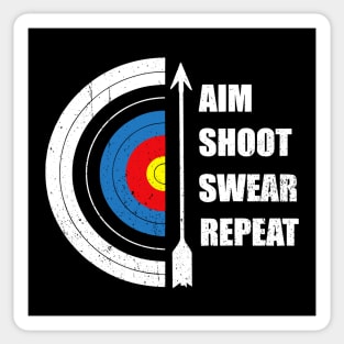 Archery Aim Shoot Swear Repeat Target Arrow Sticker